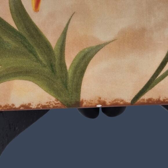 Pier 1 Imports Set/4 Poppies Hand-Painted Earthenware 6" Square Appetizer Plates - Picture 10 of 16